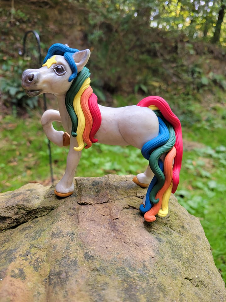 Starlite Rainbow Brite Inspired OOAK Horse Sculpture