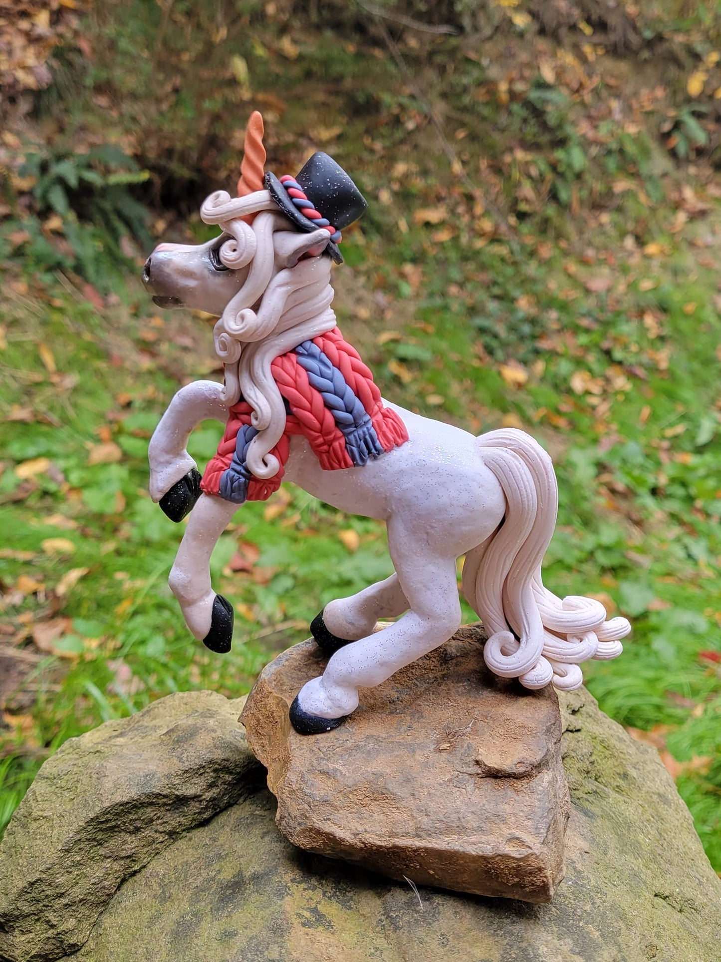Frosty The Snow Unicorn OOAK Sculpture