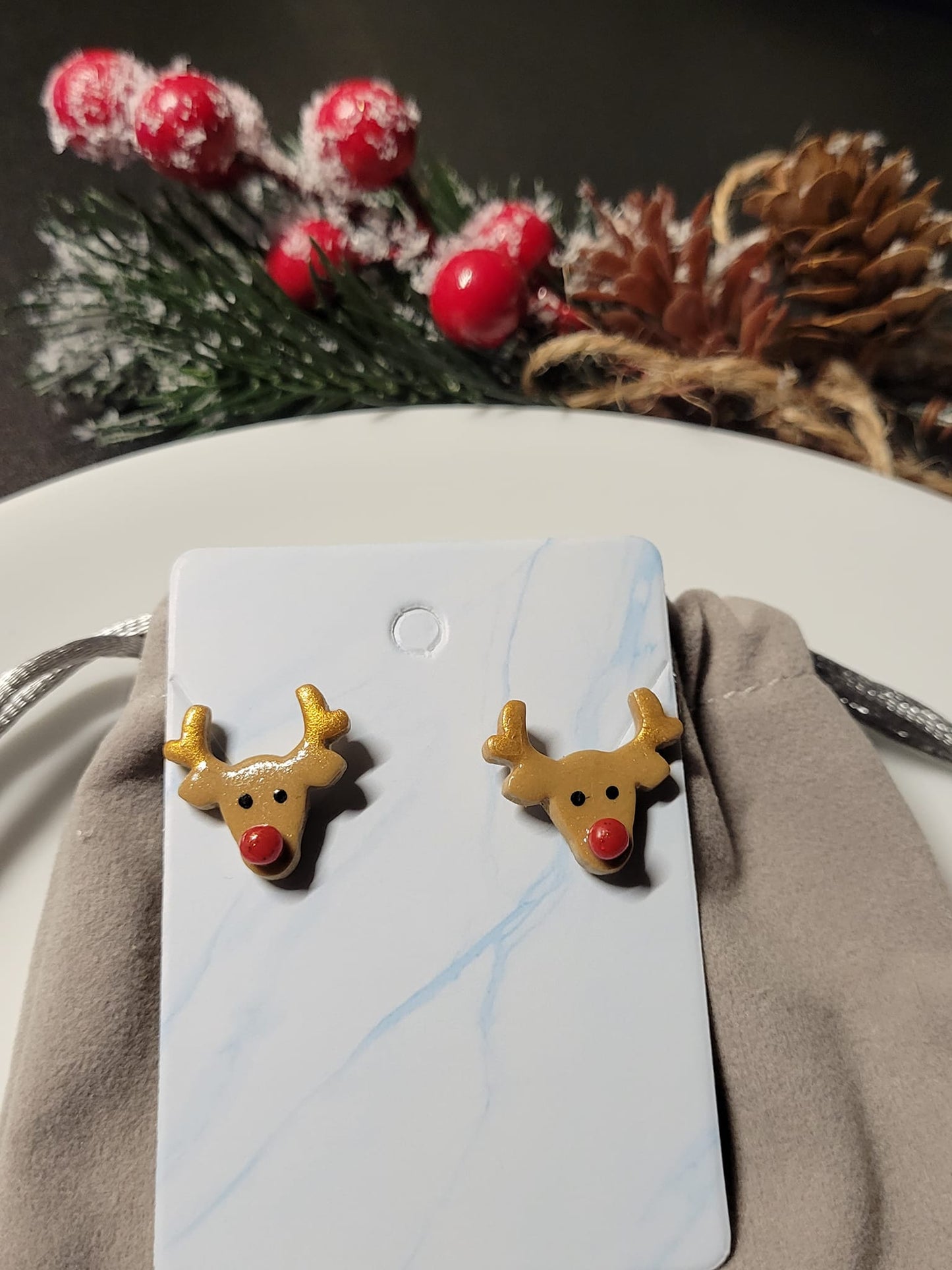 Rudolph Stud Christmas Earrings