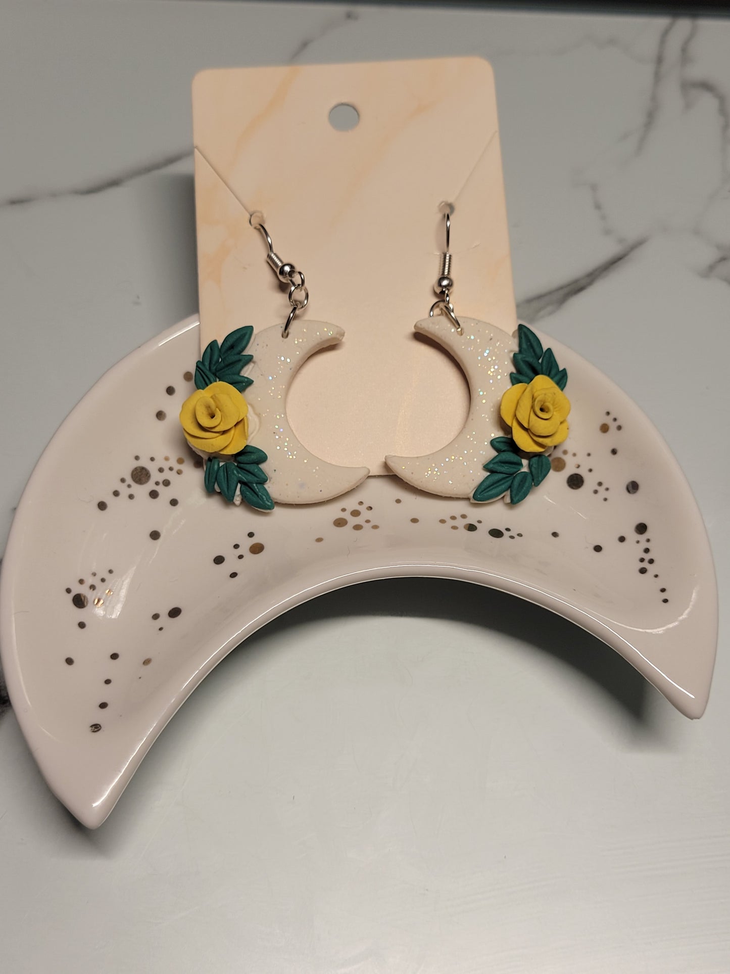 Yellow Moon Earrings