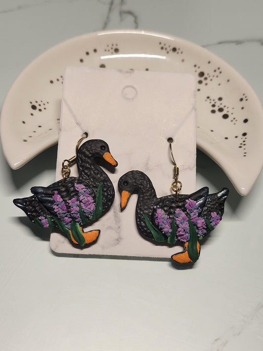 Black Ducks with Lavendar