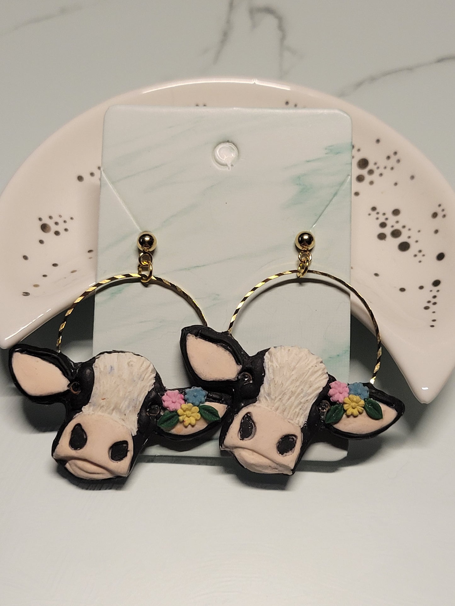 Holstein Cow Western Earrings