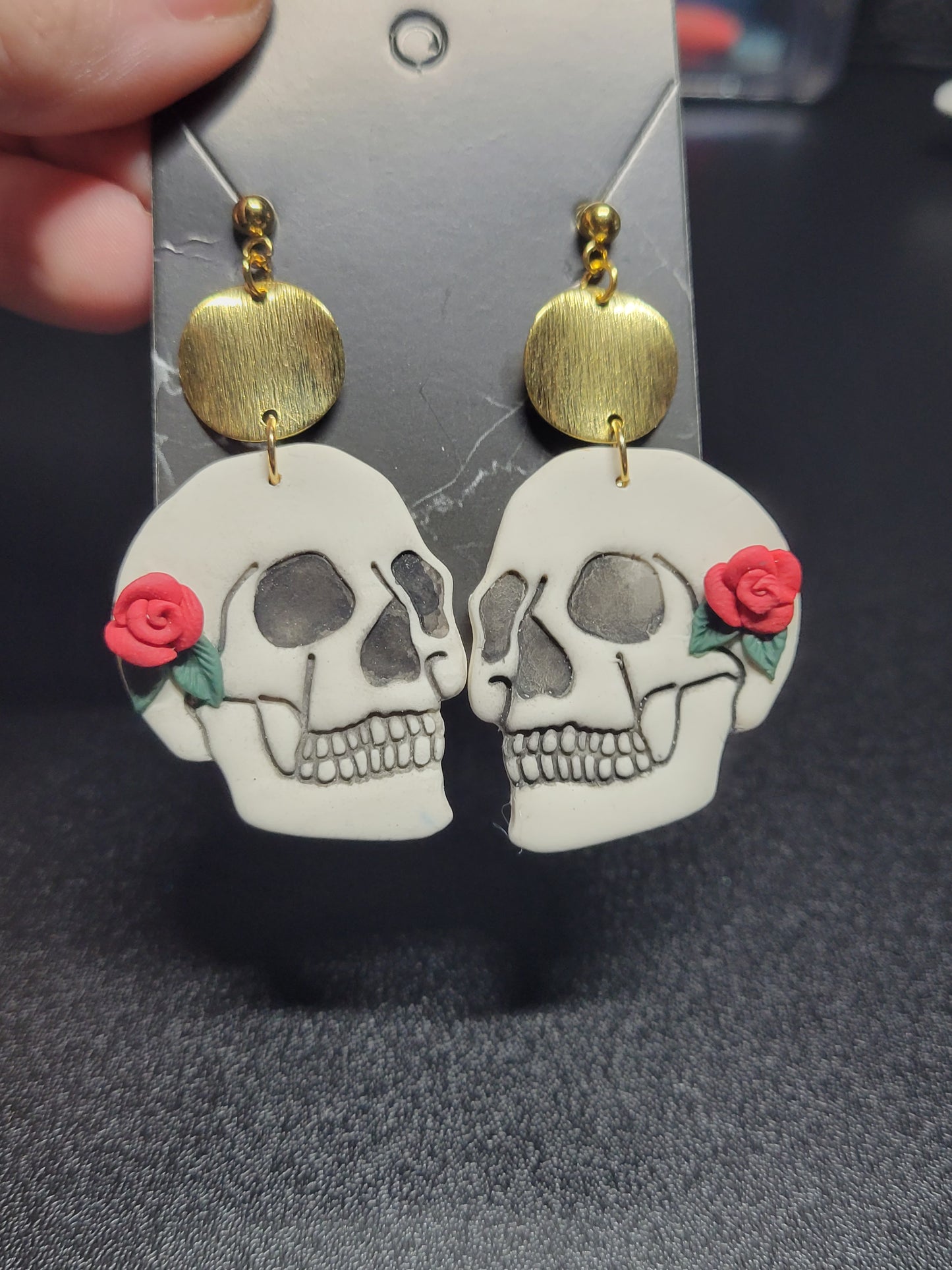 Skull Rose Earrings