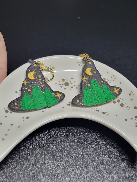 Forest Witch Hat Earrings