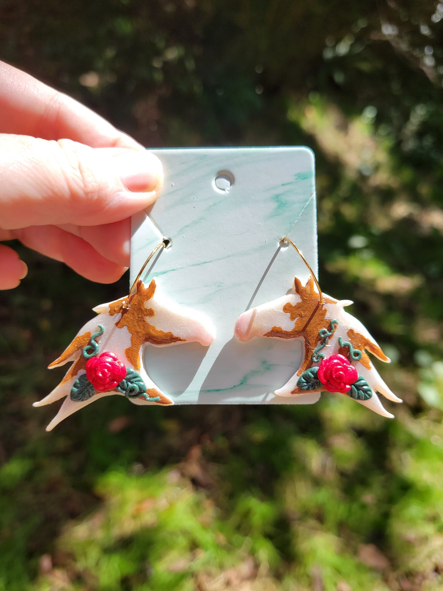 Red Sorrel Paint Horse Earrings