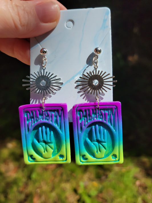 Green Palmistry Earrings