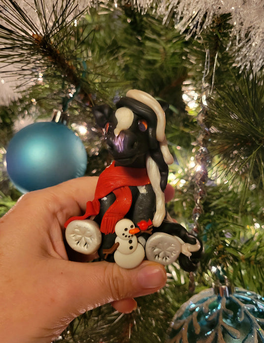 Black and White Paint Horse Christmas Ornament