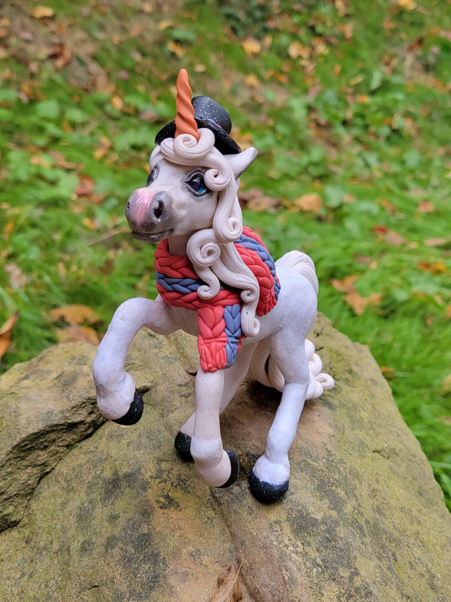 Frosty The Snow Unicorn OOAK Sculpture