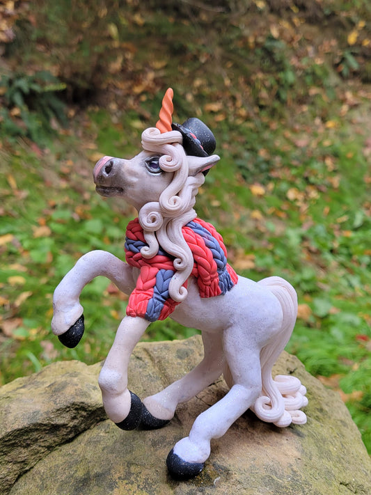 Frosty The Snow Unicorn OOAK Sculpture