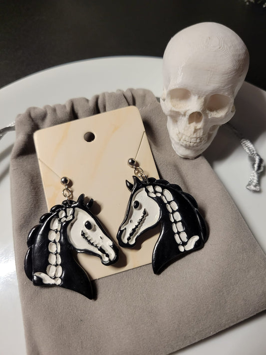 Undead Horse Skull Earrings