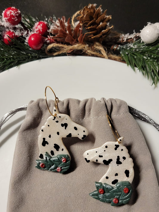 Appy Appaloosa Horse Christmas Earrings